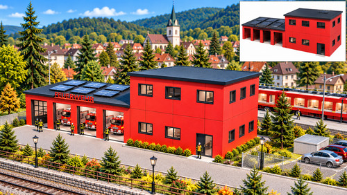 Moderne feuerwache mit - moderne,