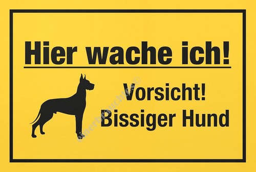 Warnschild hier wache ich - warnschild,
